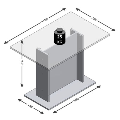 FMD spisebord 110 cm betongrå