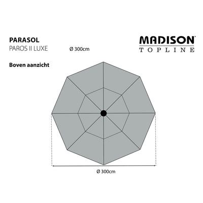 Madison parasol Paros II Luxe 300 cm lysegrå