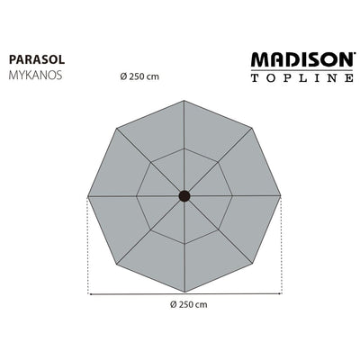 Madison parasol Mykanos 250 cm gråbrun