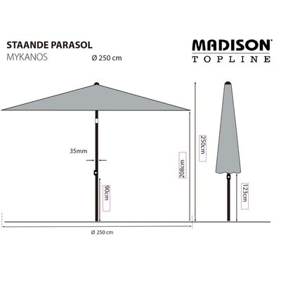 Madison parasol Mykanos 250 cm ecrufarvet