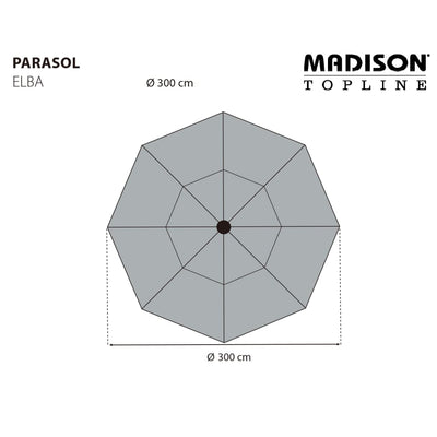 Madison parasol Elba 300 cm grå