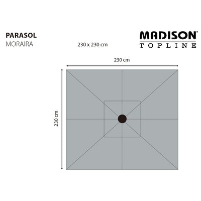 Madison parasol Moraira 230x230 cm gråbrun