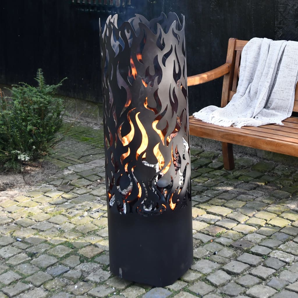 Esschert Design bålkurv Flames kulstofstål sort FF408