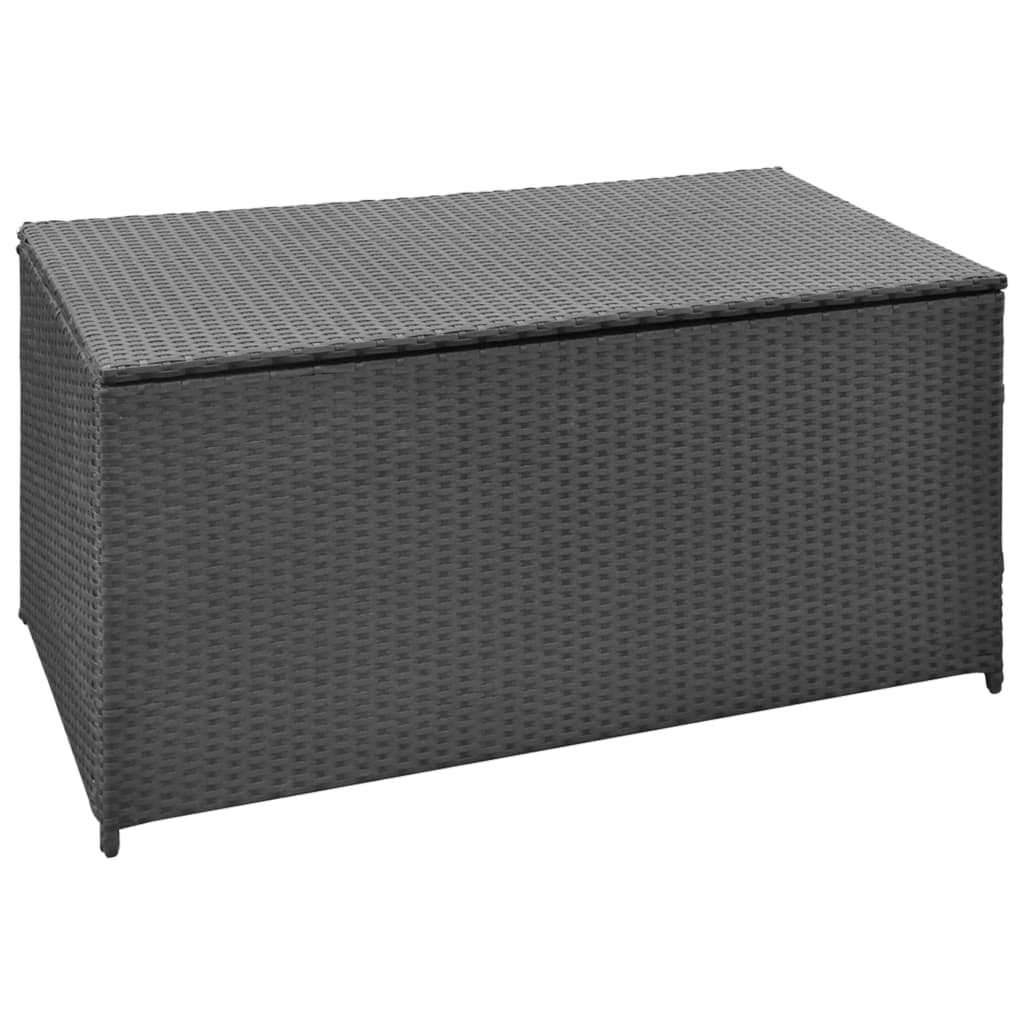 udendørs opbevaringkasse sort 120x50x60 cm polyrattan