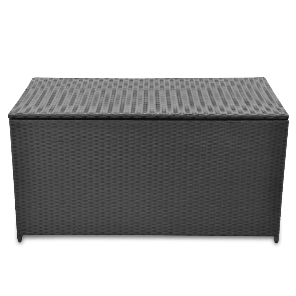 udendørs opbevaringkasse sort 120x50x60 cm polyrattan