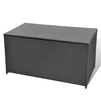 udendørs opbevaringkasse sort 120x50x60 cm polyrattan