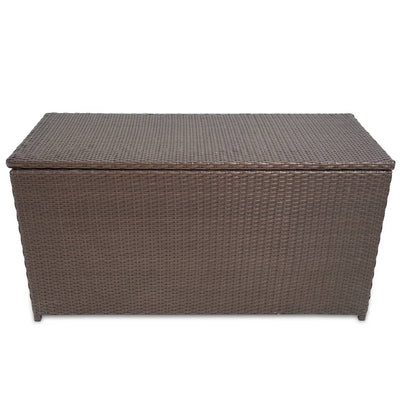 udendørs opbevaringkasse brun 120x50x60 cm polyrattan