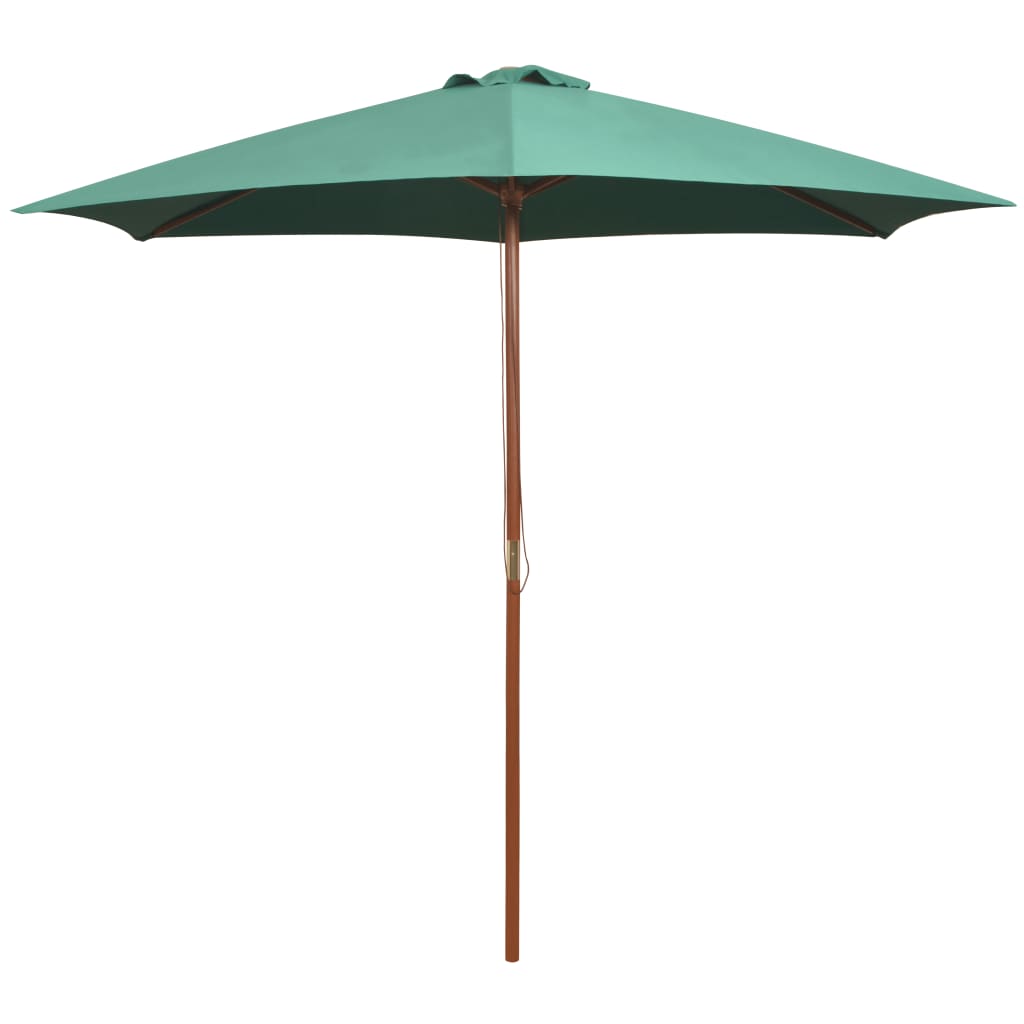 parasol 270x270 cm træstang grøn