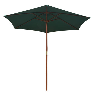 parasol 270x270 cm træstang grøn