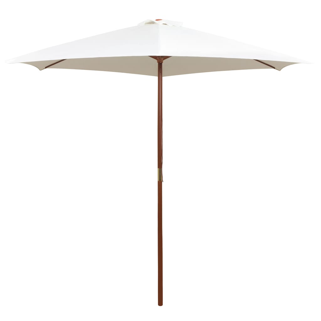 parasol 270x270 cm træstang cremehvid