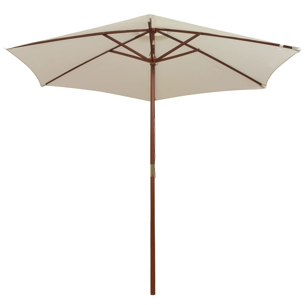 parasol 270x270 cm træstang cremehvid