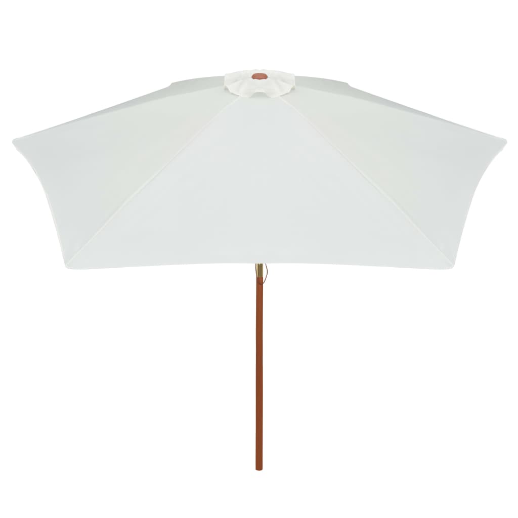 parasol 270x270 cm træstang cremehvid