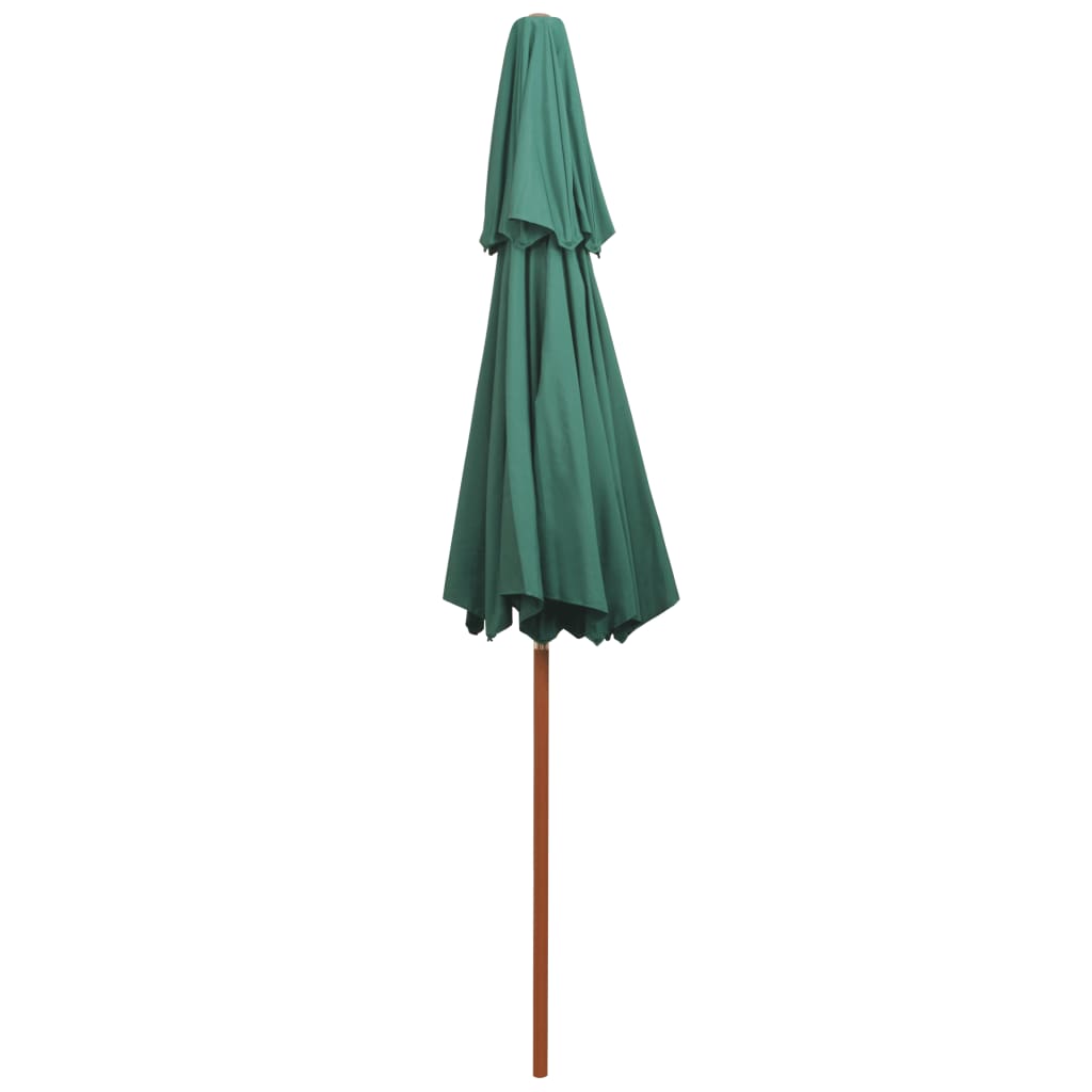 parasol 270x270 cm 2 niveauer træstang grøn