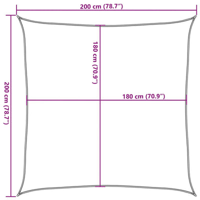 solsejl HDPE firkantet 2 x 2 m beige