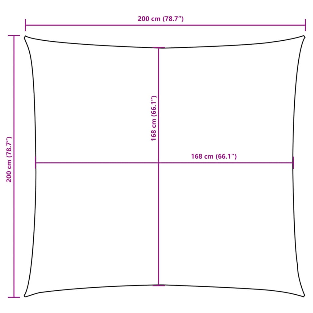 solsejl oxford-stof firkantet 2 x 2 m cremefarvet