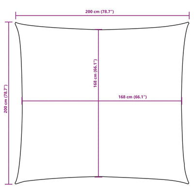 solsejl oxford-stof firkantet 2 x 2 m cremefarvet