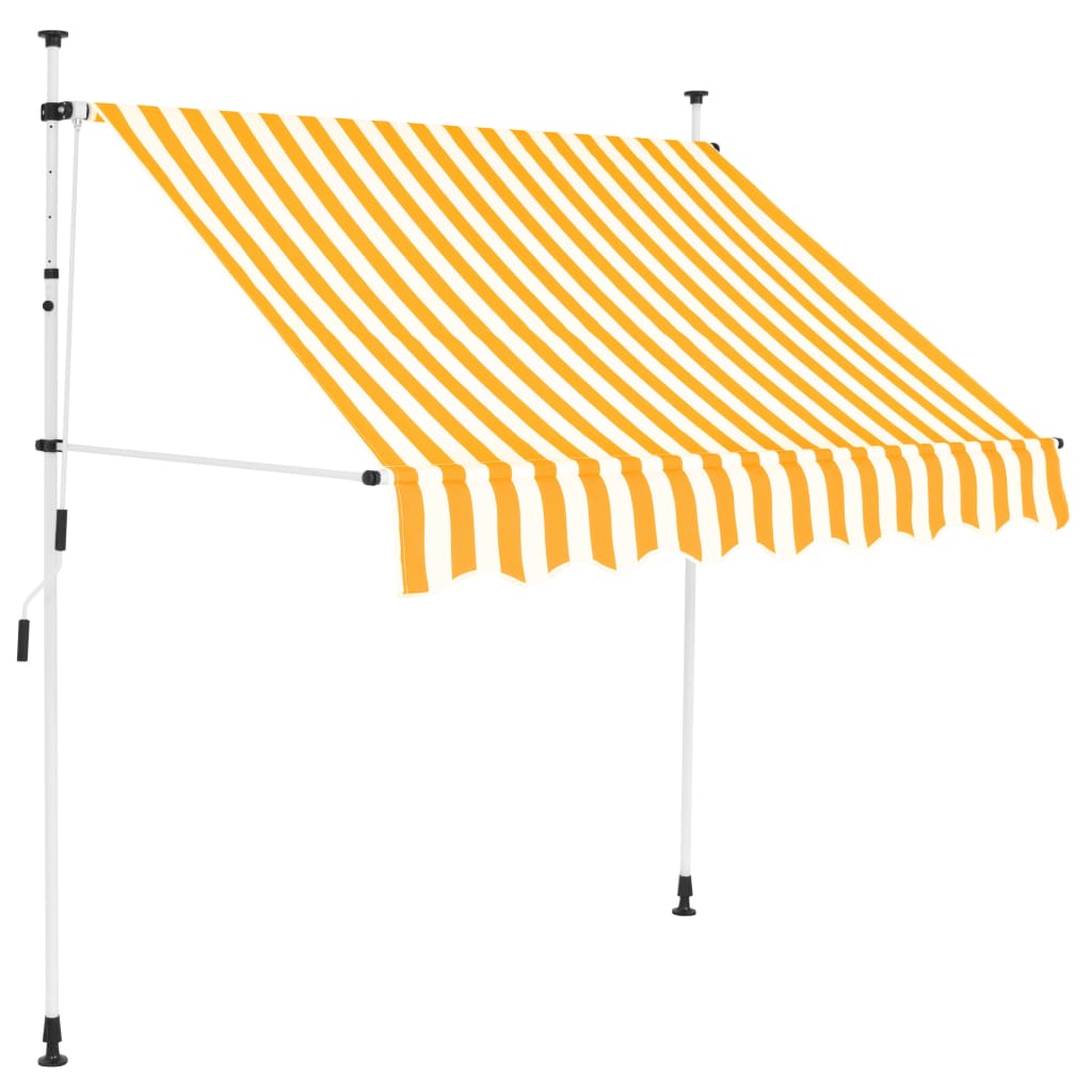 foldemarkise manuel betjening 200 cm stribet orange og hvid