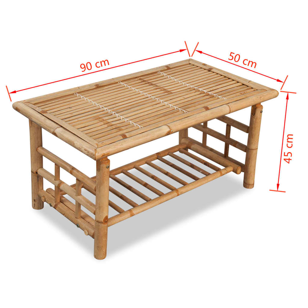 sofabord bambus 90x50x45 cm