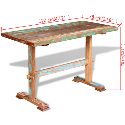 spisebord 120x58x78 cm massivt genbrugstræ