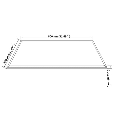 bordplade hærdet glas firkantet 800 x 800 mm