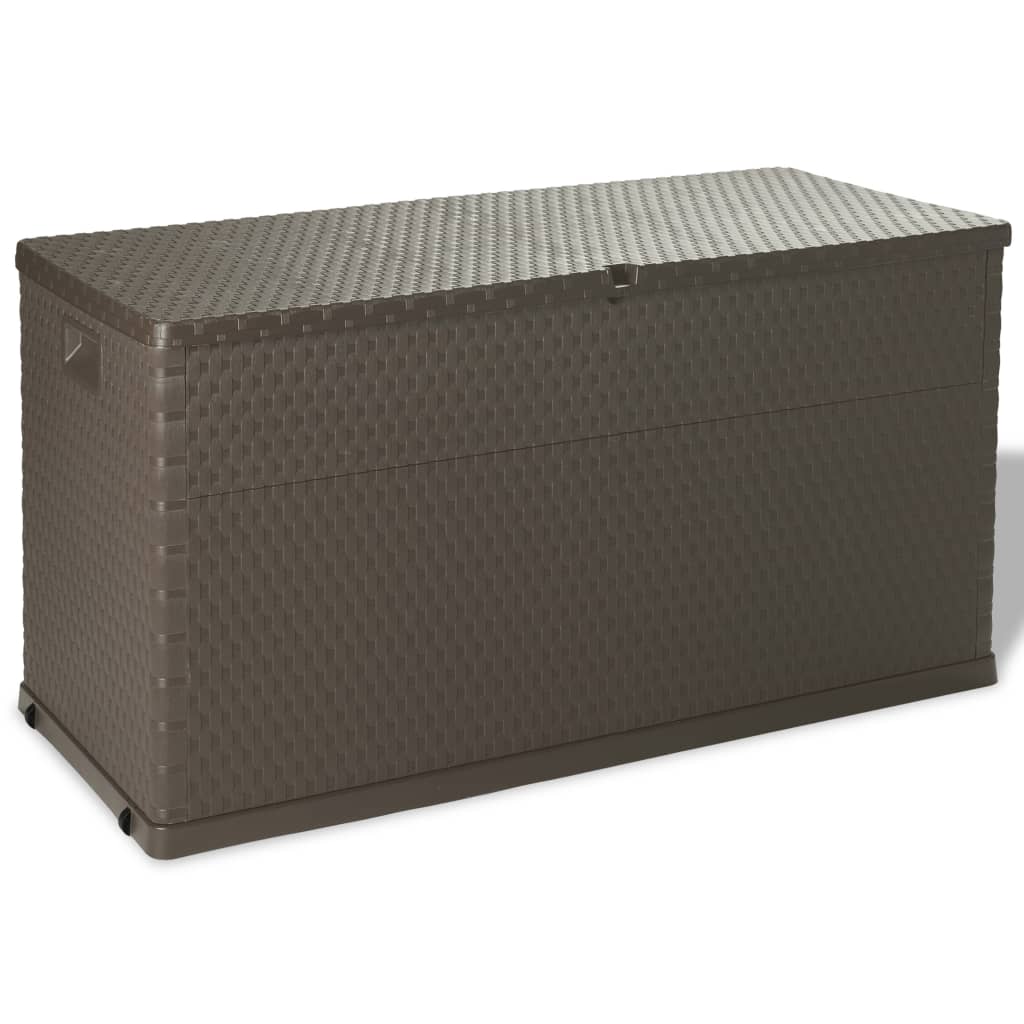 udendørs opbevaringkasse 120x56x63 cm polyrattan brun