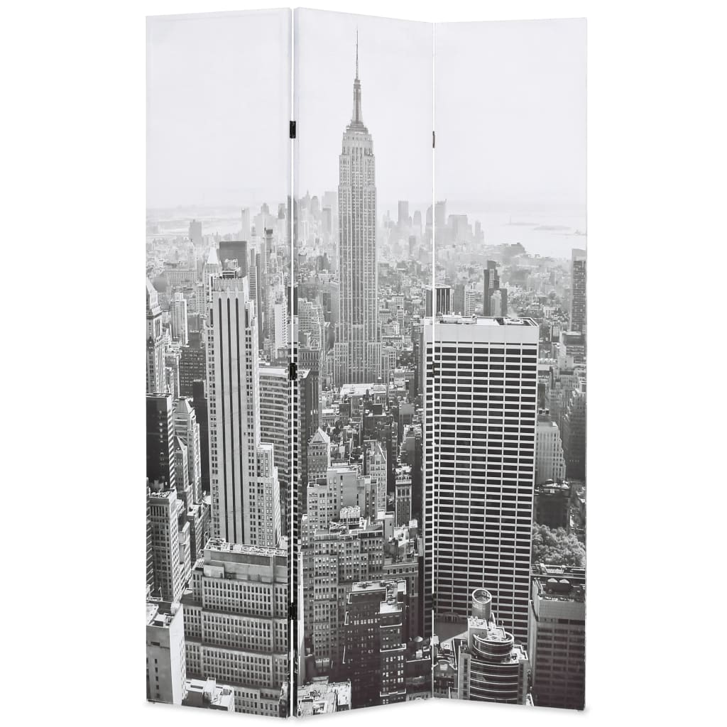 foldbar rumdeler 120x170 cm New York by Day sort og hvid