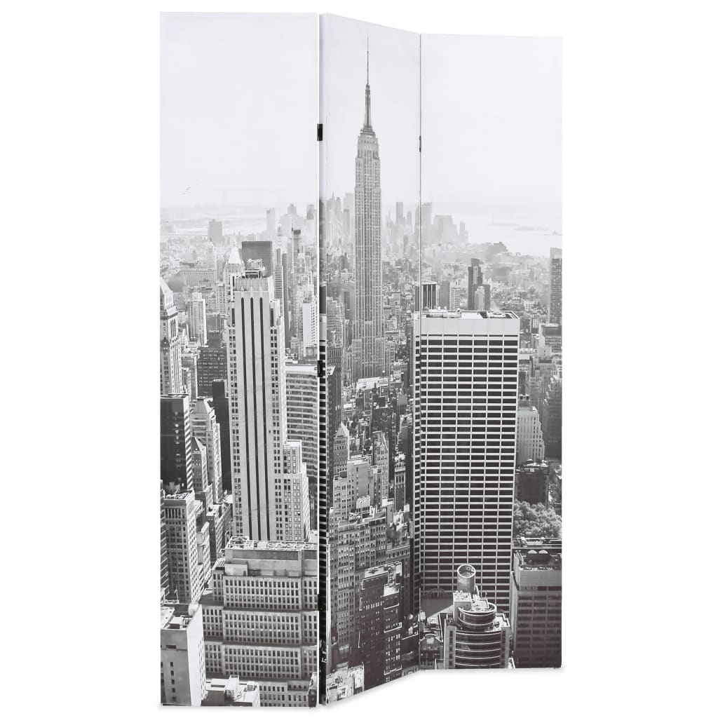 foldbar rumdeler 120x170 cm New York by Day sort og hvid