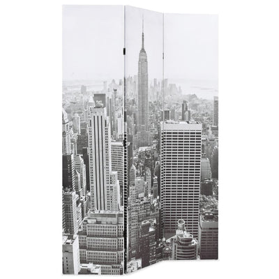 foldbar rumdeler 120x170 cm New York by Day sort og hvid