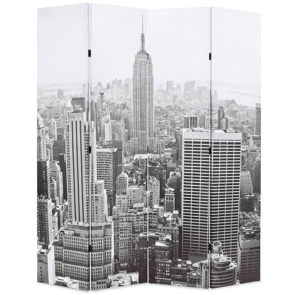 foldbar rumdeler 160 x 170 cm New York by Day sort og hvid