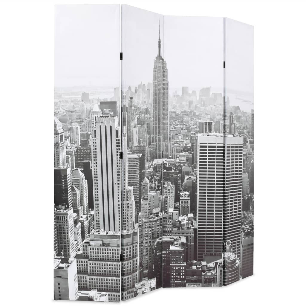 foldbar rumdeler 160 x 170 cm New York by Day sort og hvid