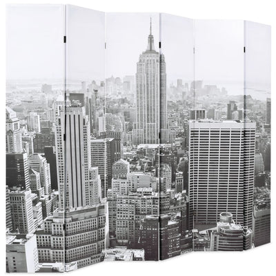 foldbar rumdeler 228 x 170 cm New York by Day sort og hvid