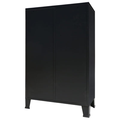 garderobe i metal industriel stil 67 x 35 x 107 cm sort