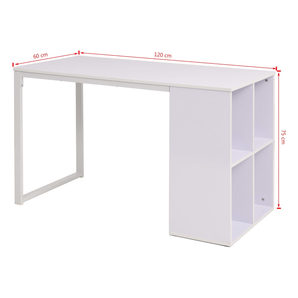 skrivebord 120x60x75 cm hvid