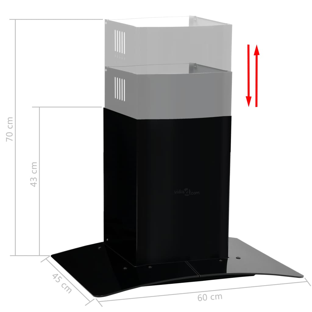 vægmonteret emhætte rustfrit stål 756 m³/t. 60 cm sort