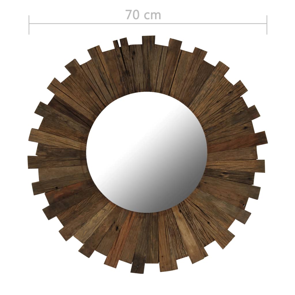 vægspejl 70 cm massivt genbrugstræ