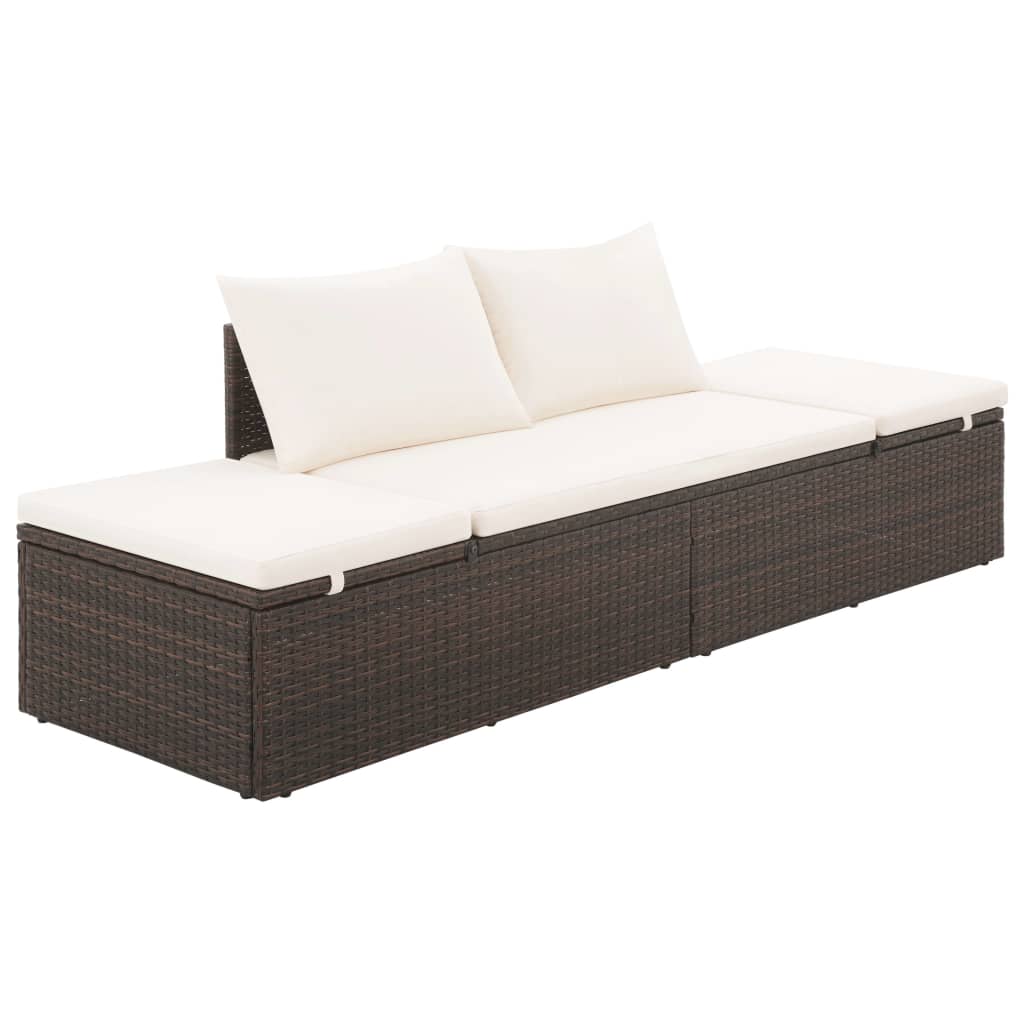 solseng brun 195 x 60 cm polyrattan