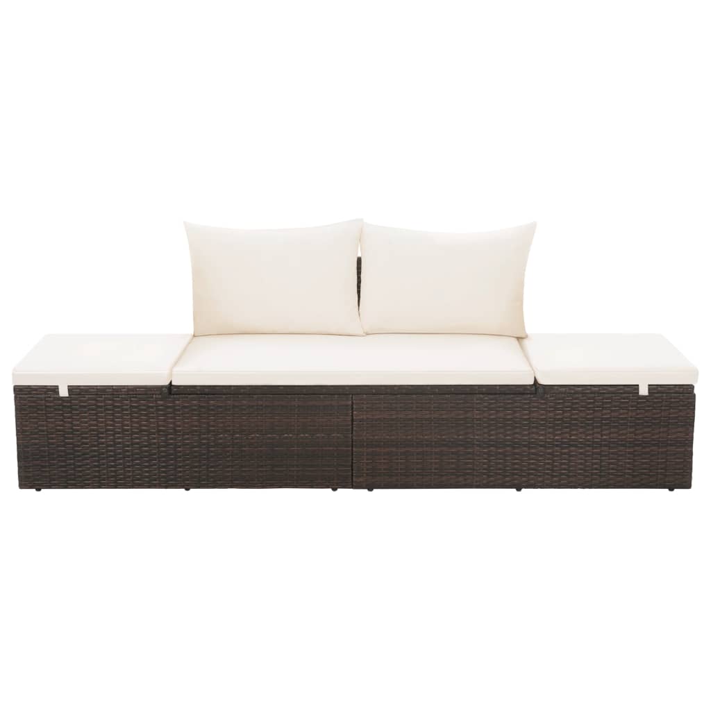 solseng brun 195 x 60 cm polyrattan