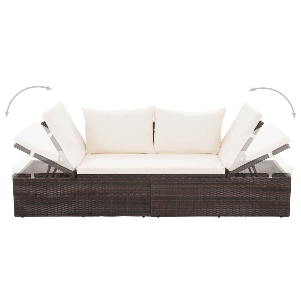 solseng brun 195 x 60 cm polyrattan