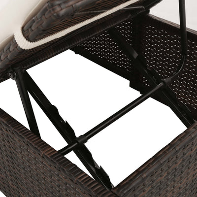 solseng brun 195 x 60 cm polyrattan