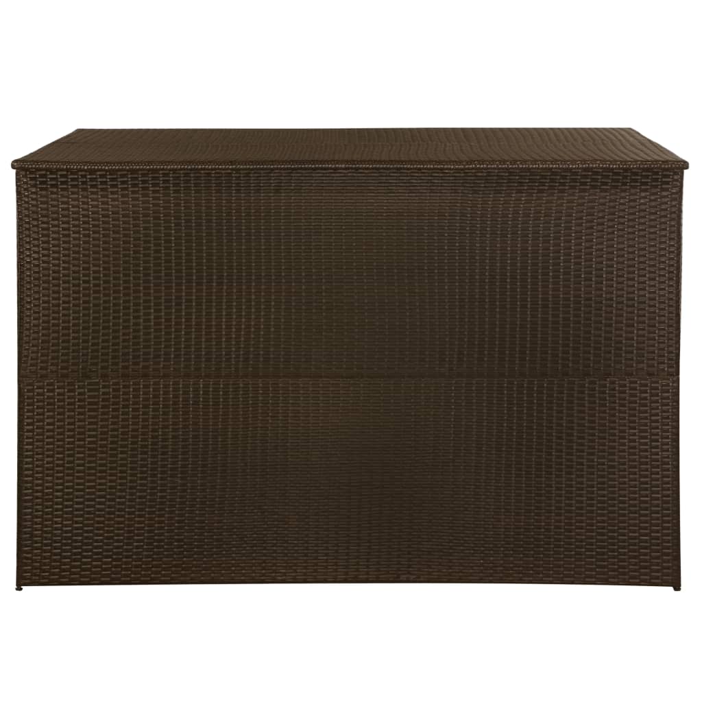 udendørs opbevaringskasse 150x100x100 cm polyrattan brun