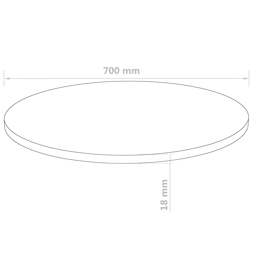 bordplade rund MDF 700 x 18 mm