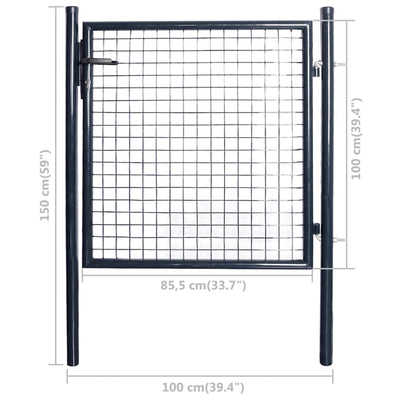 havelåge i trådnet galvaniseret stål 85,5 x 100 cm grå