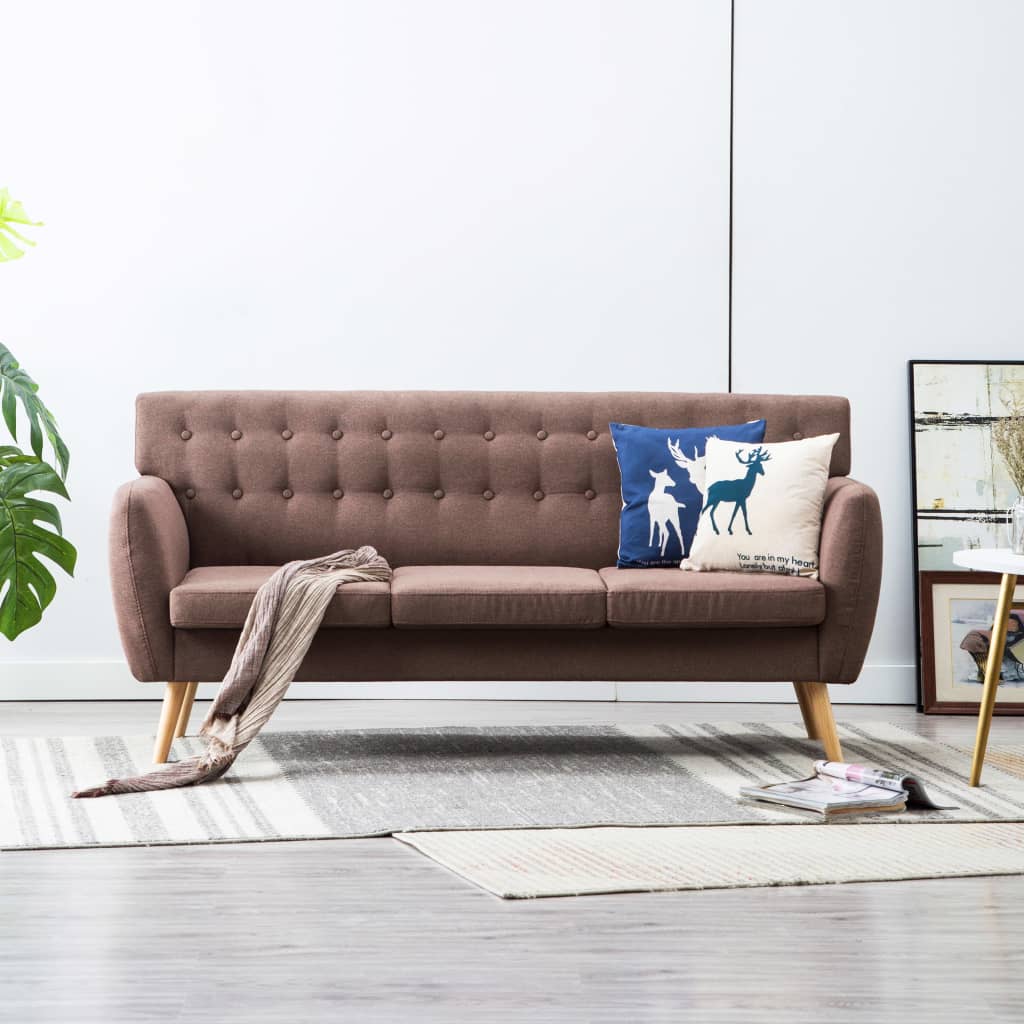 3-personers sofa 172x70x82 cm stofbetræk brun