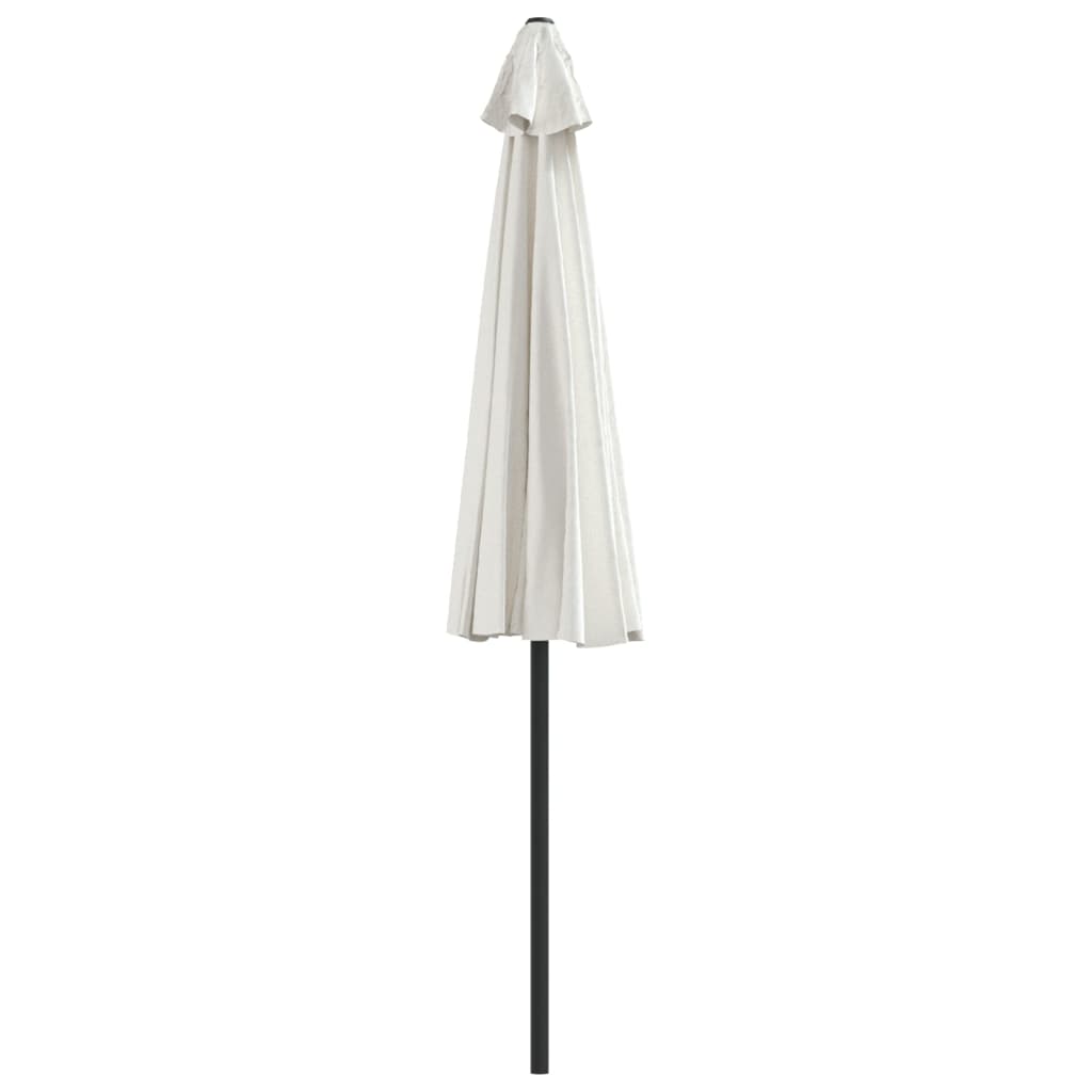 balkonparasol med aluminumsstang sandfarvet 270 x 144 cm halv