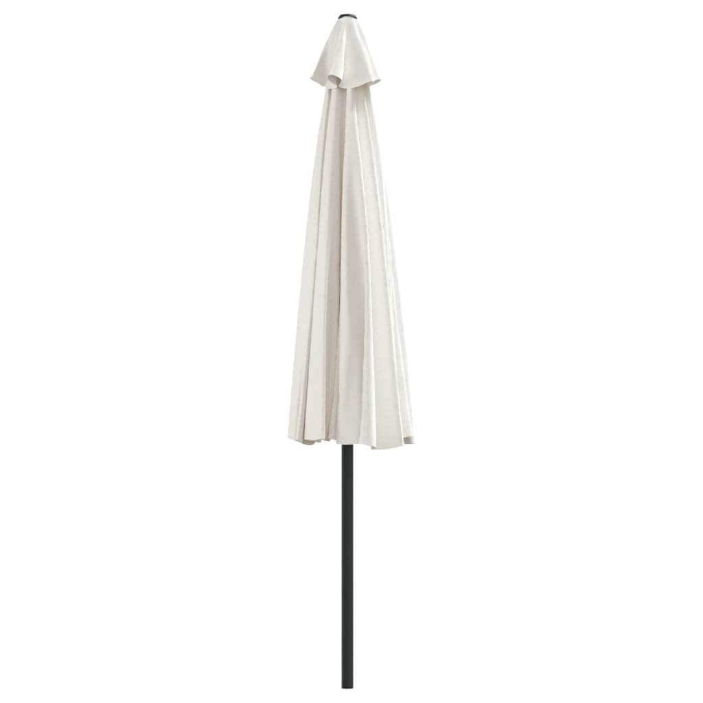 balkonparasol med aluminumsstang sandfarvet 300 x 155 cm halv