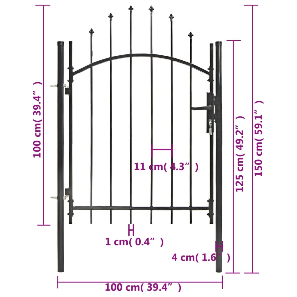 havelåge stål 1 x 1,5 m sort