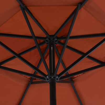 udendørs parasol aluminiumsstang 500 cm terracotta