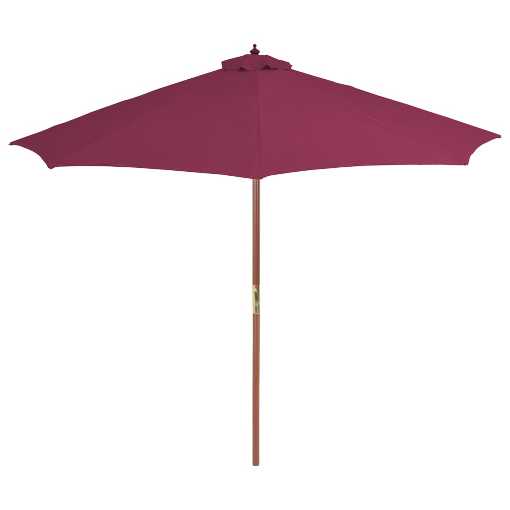 parasol 300 cm træstang bordeauxrød