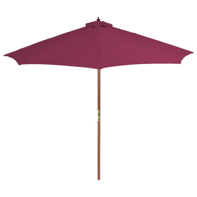 parasol 300 cm træstang bordeauxrød