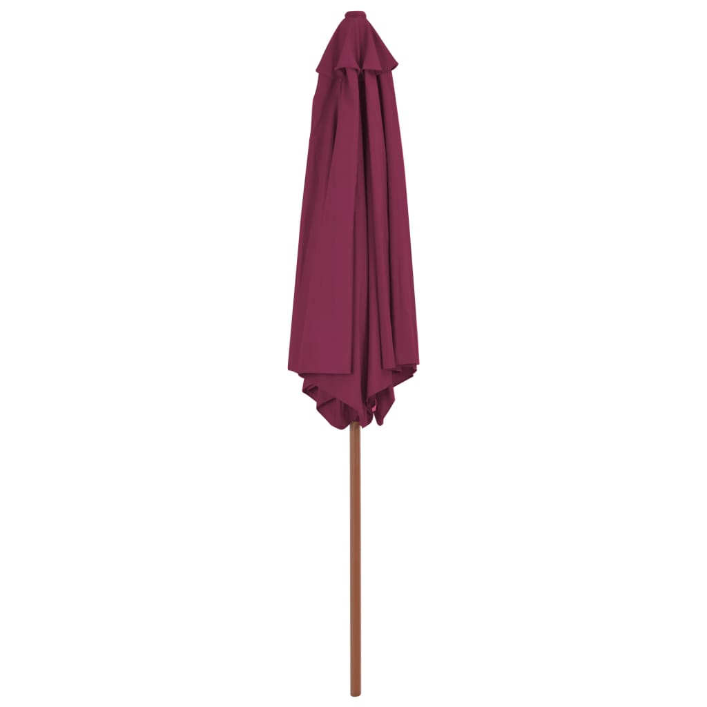 parasol 270 cm træstang bordeauxrød